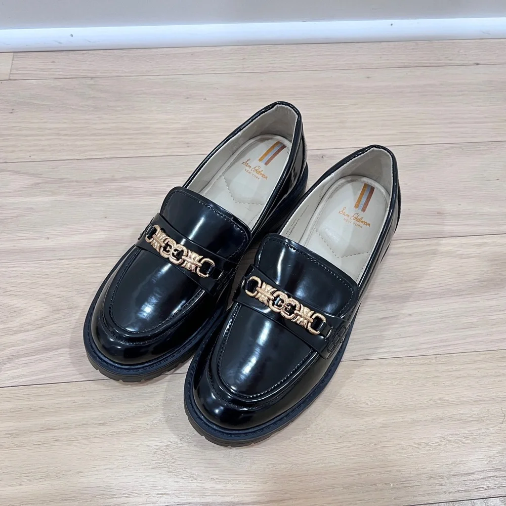 Sam Edelman Kids’ Teo Platform Loafers – Black Patent – US 3M / EU 35 – NWOT